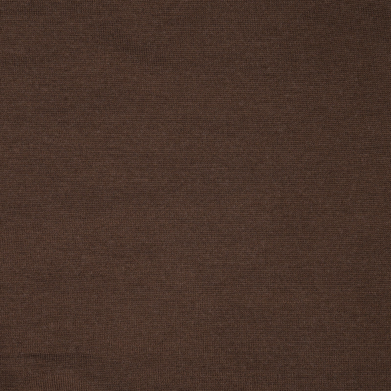 EZS Merino Wool Brown Long Sleeve Polo