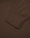 EZS Merino Wool Brown Long Sleeve Polo