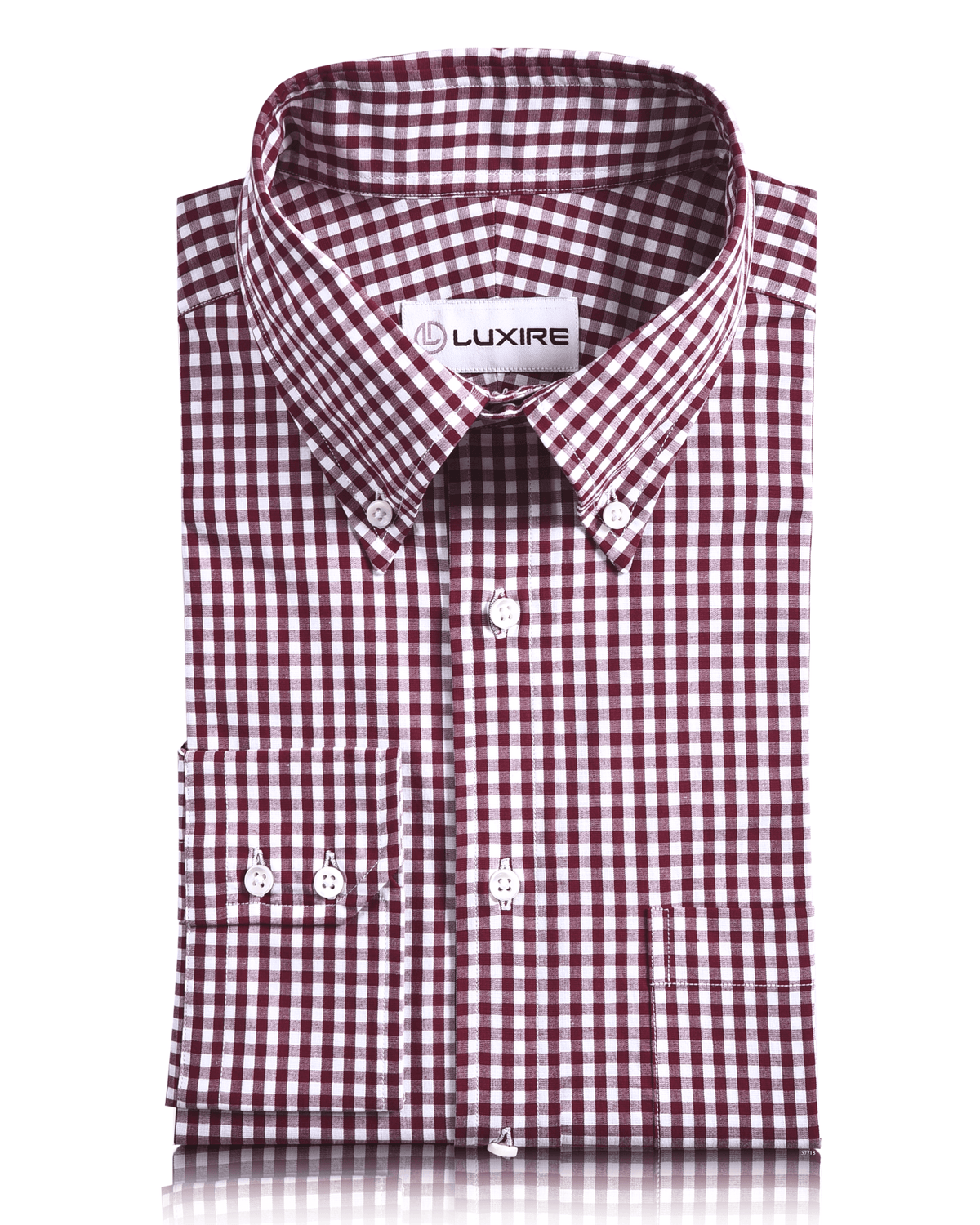 deep red dress shirt Custom Men's Deep Red Gingham Shirt – Luxire Custom Clothing