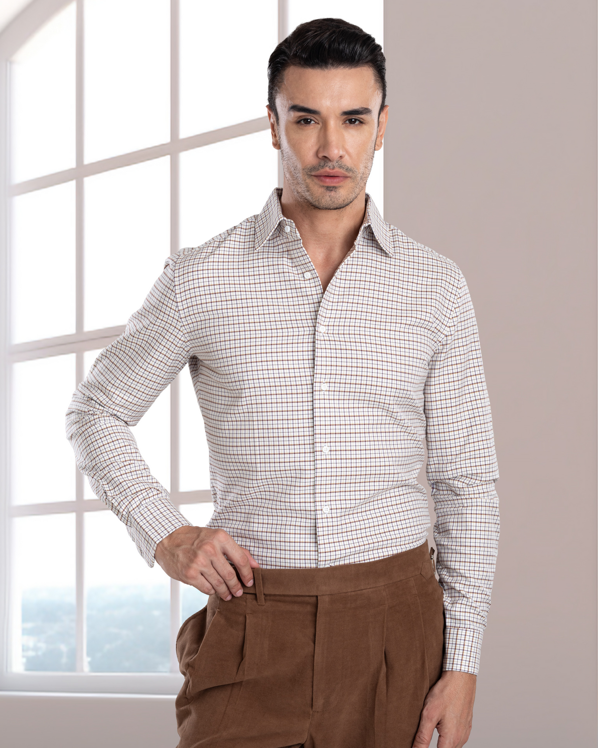 Multi Coloured Tattersall Checks Twill Shirt - 2