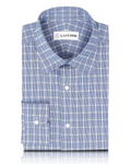 Navy Blue with White Grid Shirt