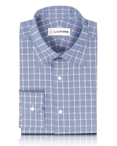 Navy Blue with White Grid Shirt