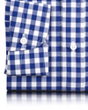 Estate Blue Gingham Checks On White Shirt