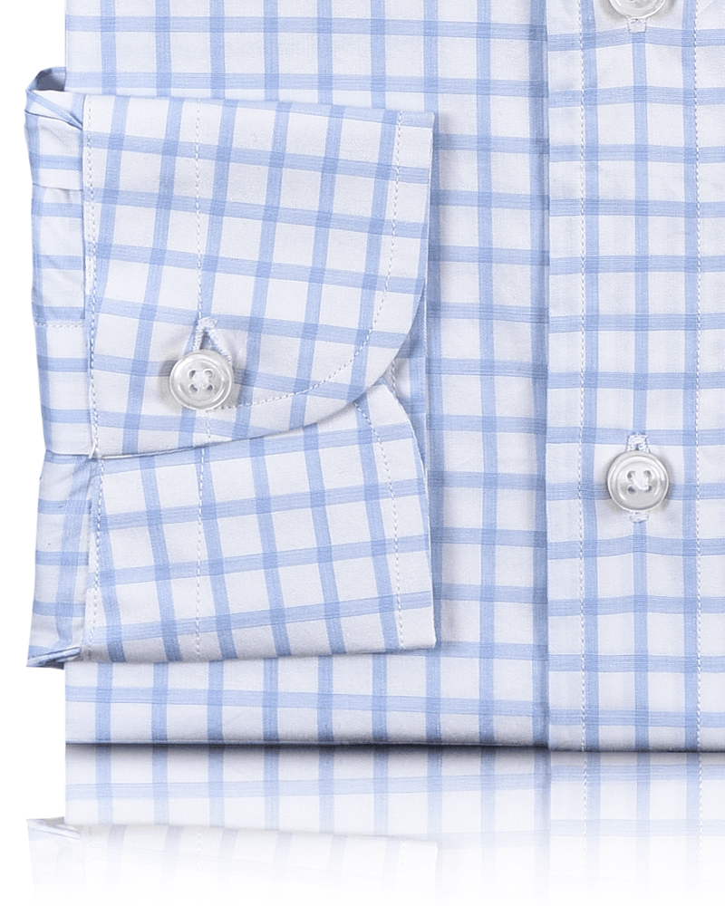 Custom Men's Albini Light Blue Plaid Shirt Luxire Custom Clothing Custom Men's Albini Light Blue Plaid Shirt Luxire Custom Clothing