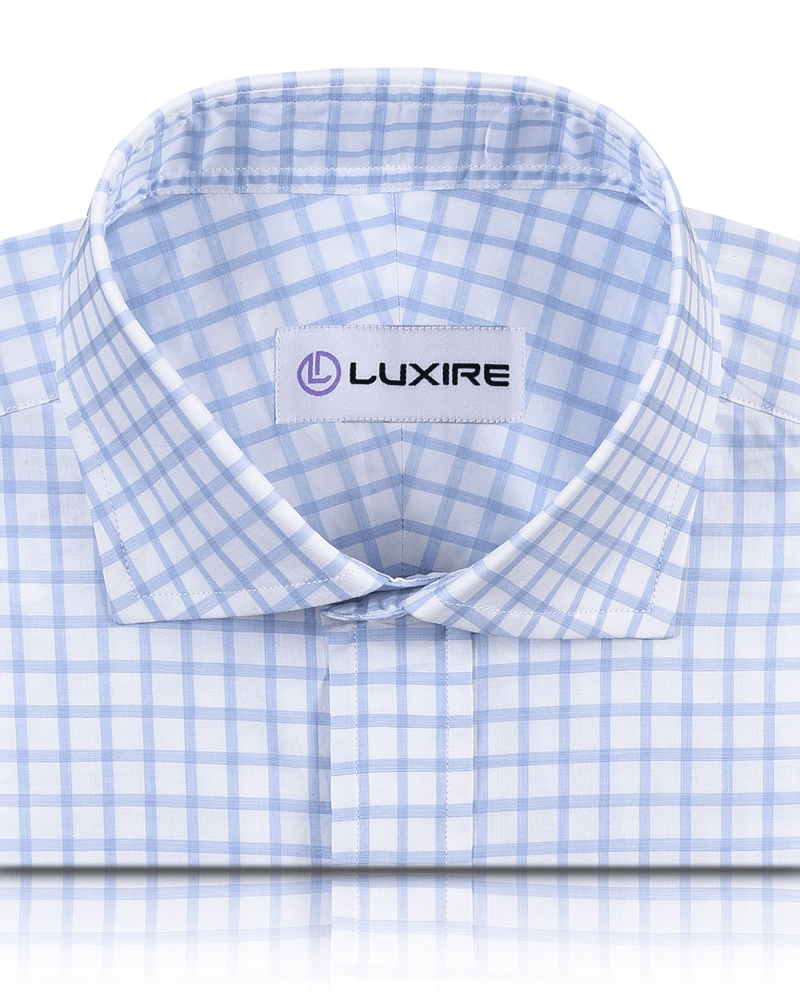 Custom Men's Albini Light Blue Plaid Shirt Luxire Custom Clothing Custom Men's Albini Light Blue Plaid Shirt Luxire Custom Clothing