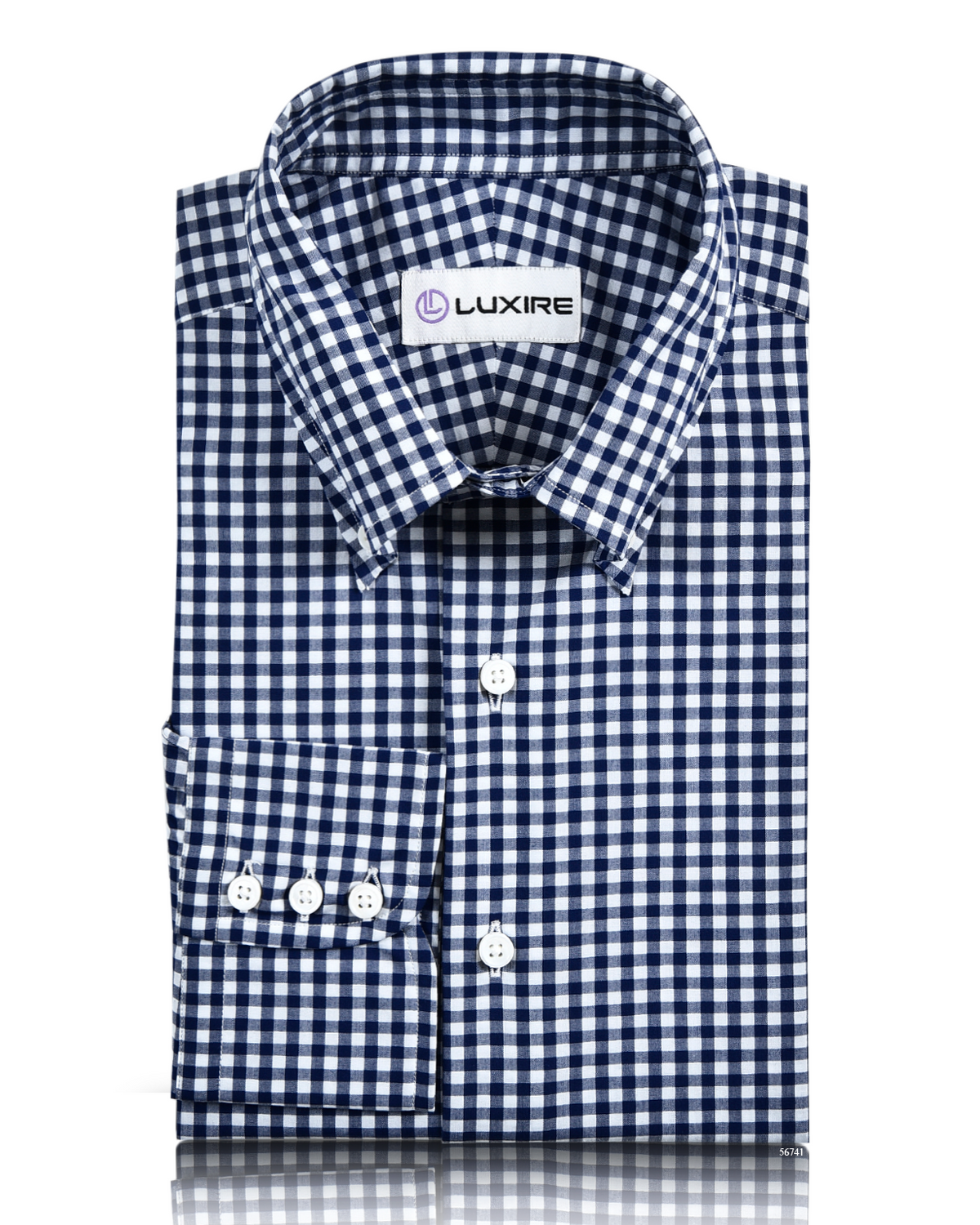 Custom Men's Classic Navy Gingham Shirt – Luxire Custom Clothing