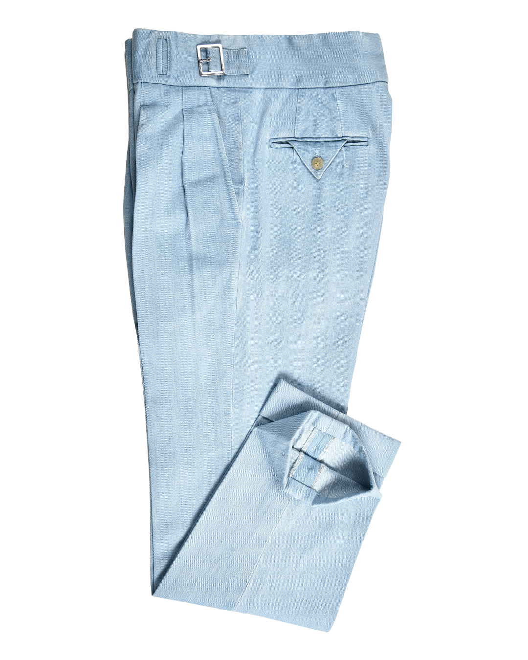 Gurkha Pant in Fade Washed Blue Selvage With Turquoise Tint – Luxire Custom  Clothing