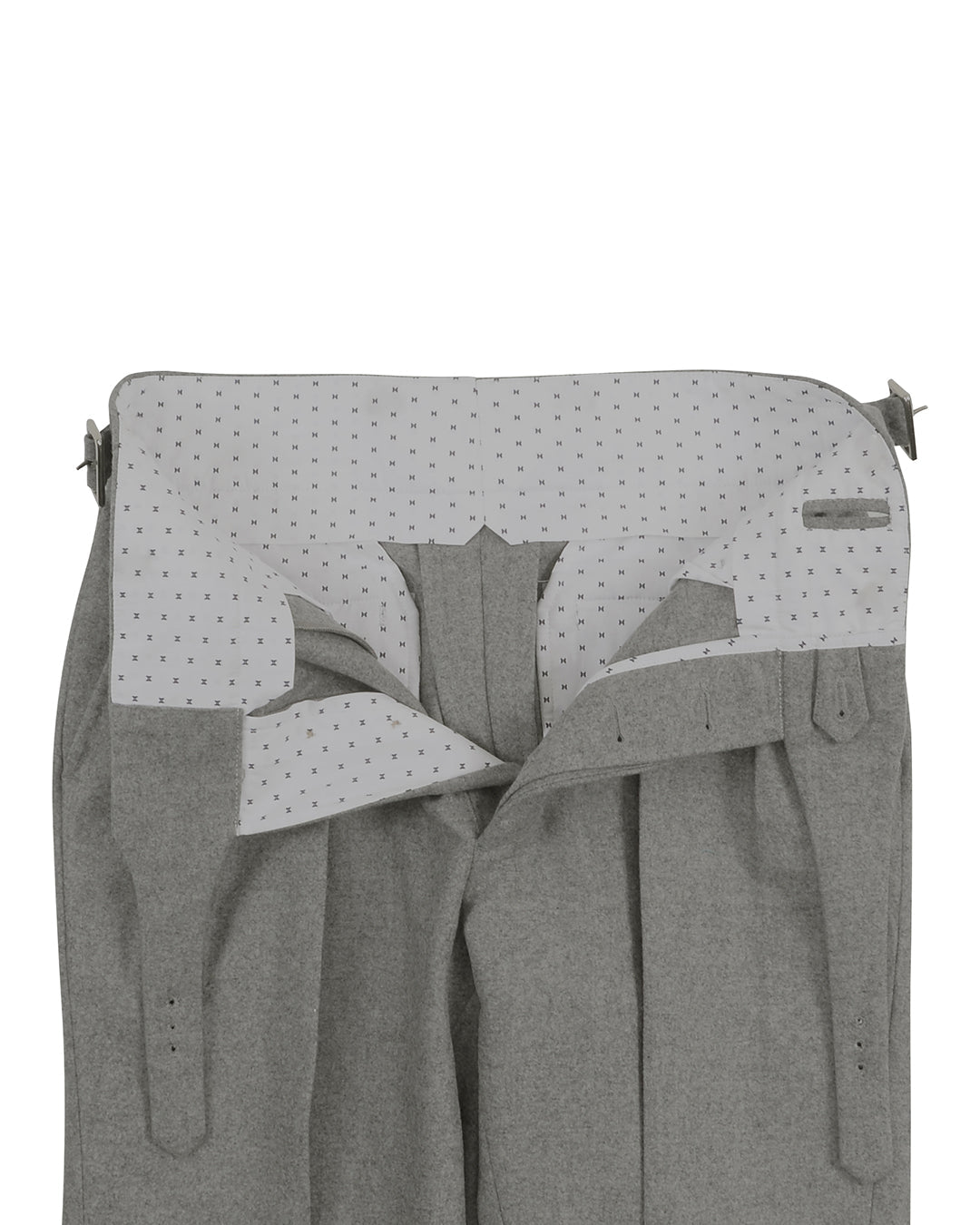 Gurkha Pant in Ethomas Wool Cashmere: Light Grey Wool
