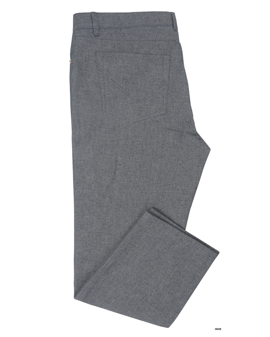 Denim: Navy Grey Slub Herringbone Jeans - 1