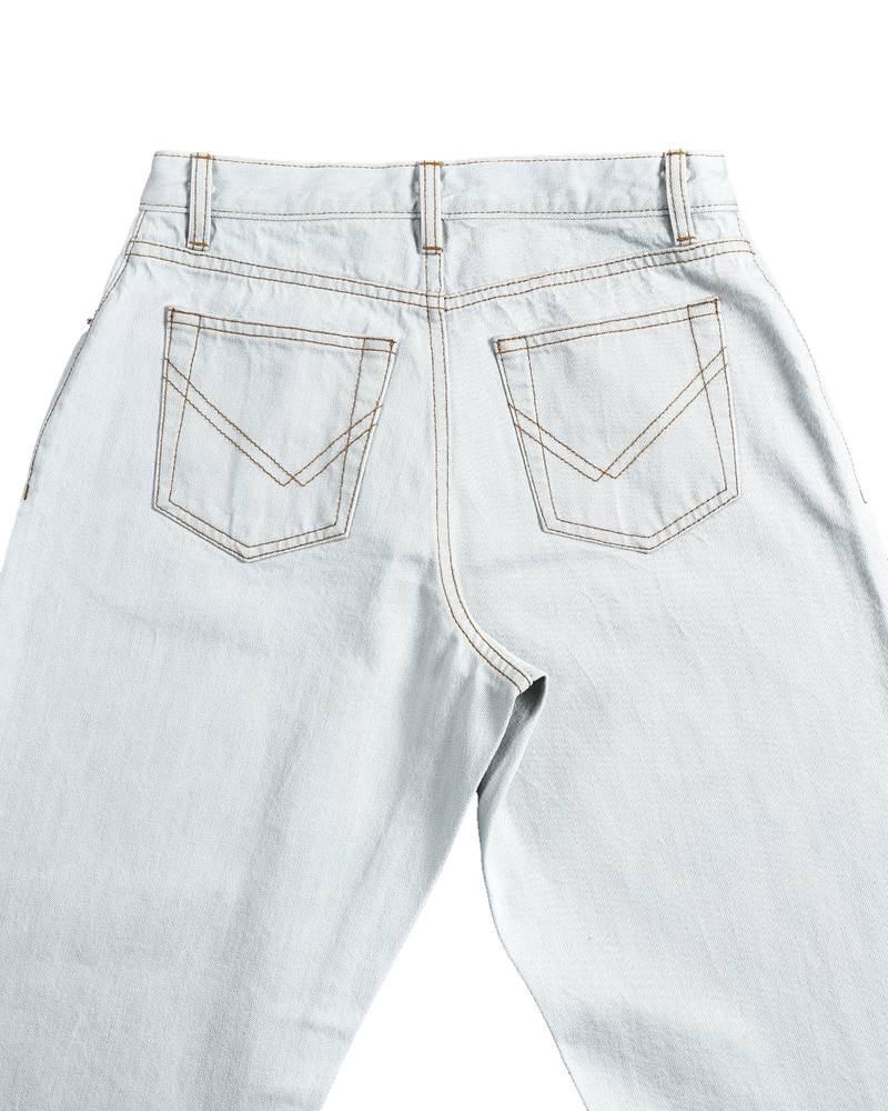 Fade Washed Blue Selvage With Turquoise Tint - 15 Oz Jeans