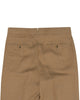 Back view of custom linen pants for men by Luxire in golden brown