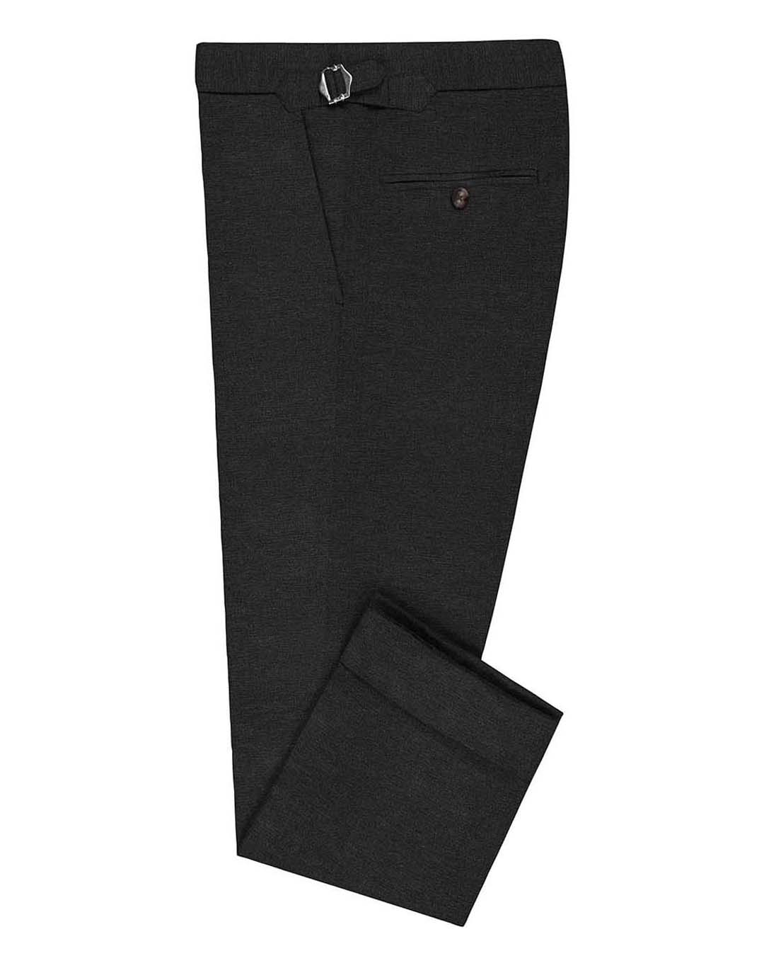 Side view of custom linen pants for men by Luxire in mid grey