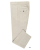 Side view of custom linen suiting pants for men by Luxire in muslin