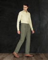 Linen Cotton Canvas: Olive Pant