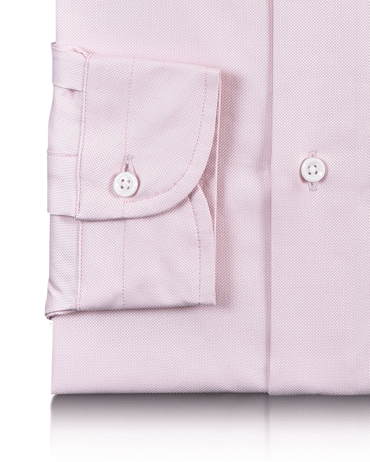 Cuff of the custom oxford shirt for men by Luxire in baby pink royal