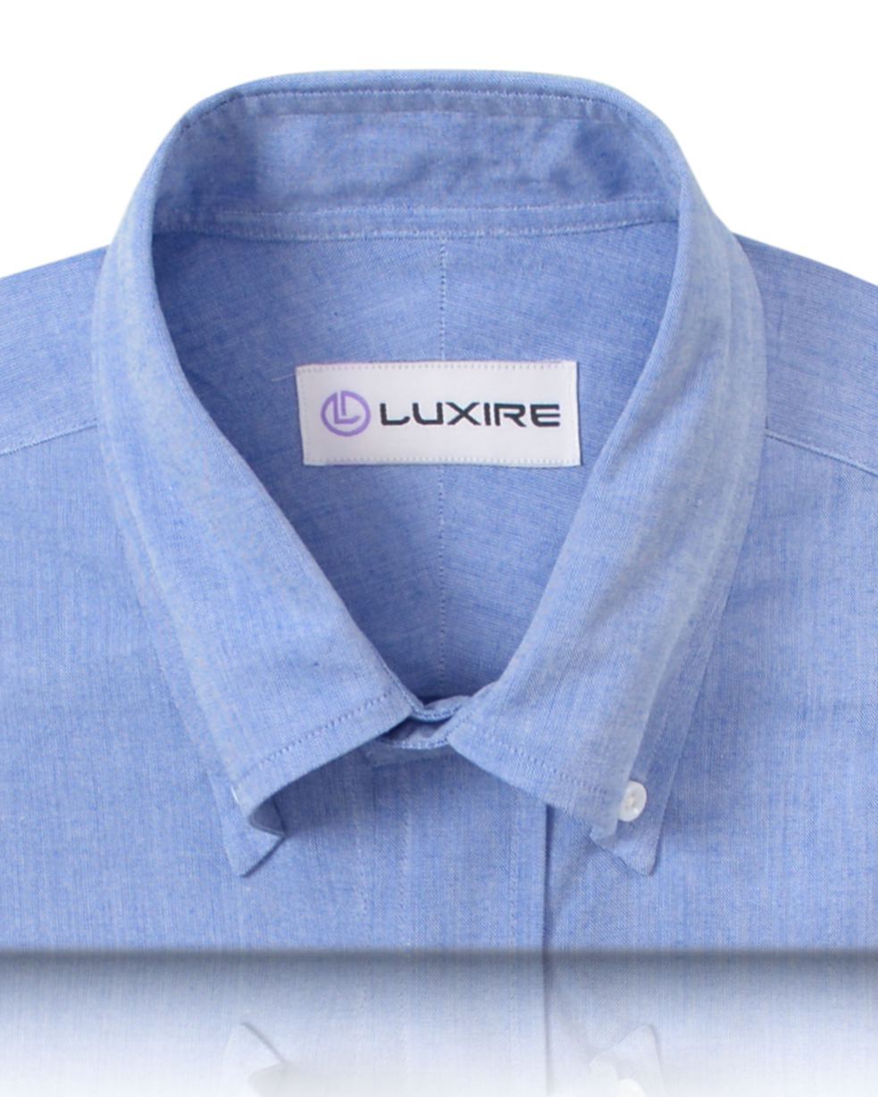 Blue Slub Pinpoint Oxford Shirt - 2