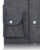 Cuff of the custom oxford shirt for men by Luxire in dark navy blue