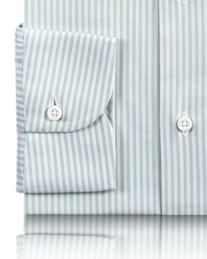 Custom Men's Oxford Shirt Light Green University Stripes  Luxire Custom  Clothing
