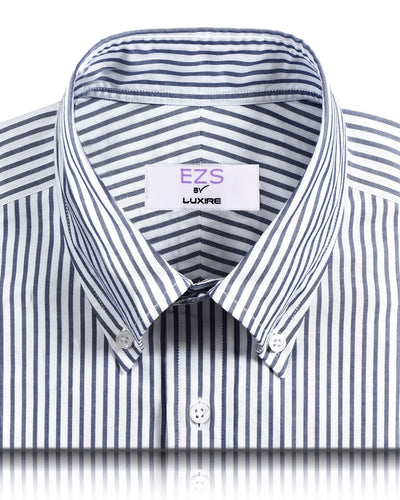 EZS Navy Candy Stripes Pinpoint oxford Shirt