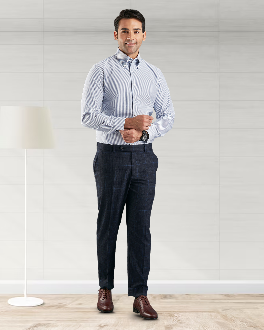Navy University Stripes Oxford Shirt - 4
