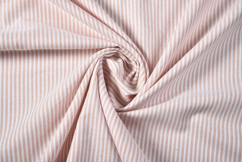 Pale Orange University Stripes Oxford Shirt