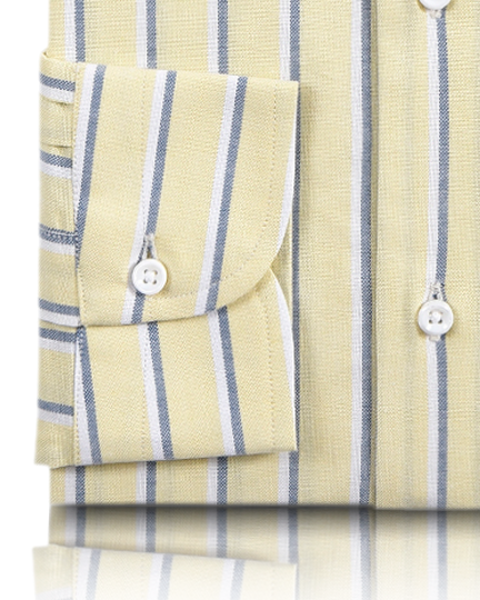 Custom Men's Oxford Shirt Indigo White Stripes Pale Yellow – Luxire Custom  Clothing