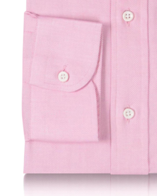Cuff of the custom oxford shirt for men by Luxire in pink royal