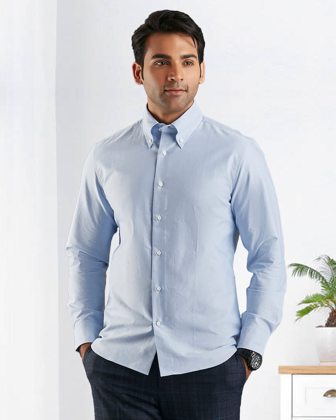 Sky Blue Oxford Shirt - 5