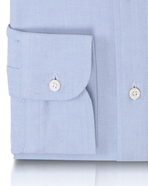 Cuff of the custom oxford shirt for men by Luxire in sky blue