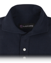 Navy Linen Cotton Polo T-Shirt