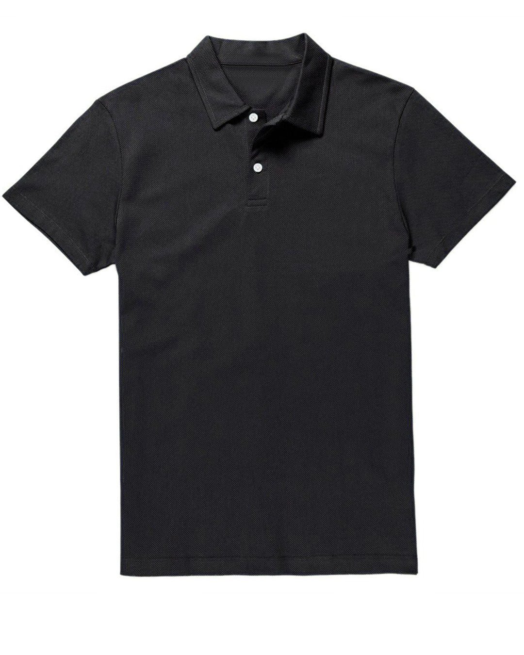Front of the custom oxford polo shirt for men by Luxire in charcoal grey