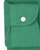 Cuff of the custom oxford polo shirt for men by Luxire in emerald green