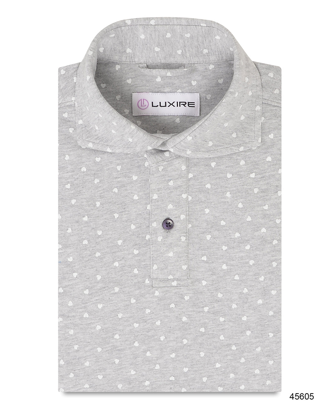 White Heart Print On Grey T-shirt - 1