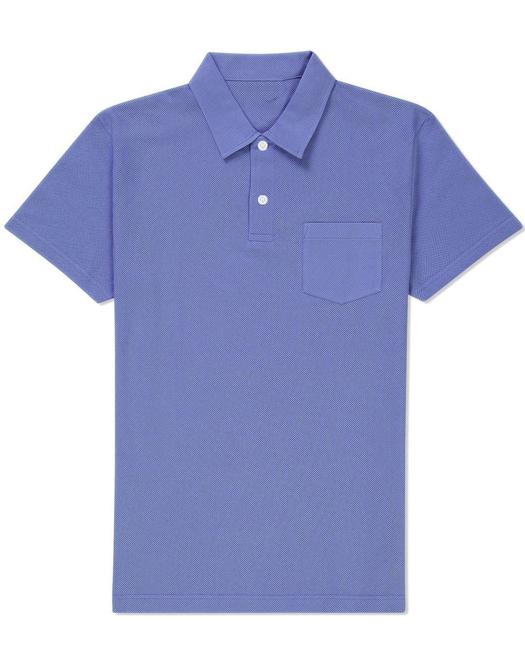 Front of the custom oxford polo shirt for men by Luxire in lavender