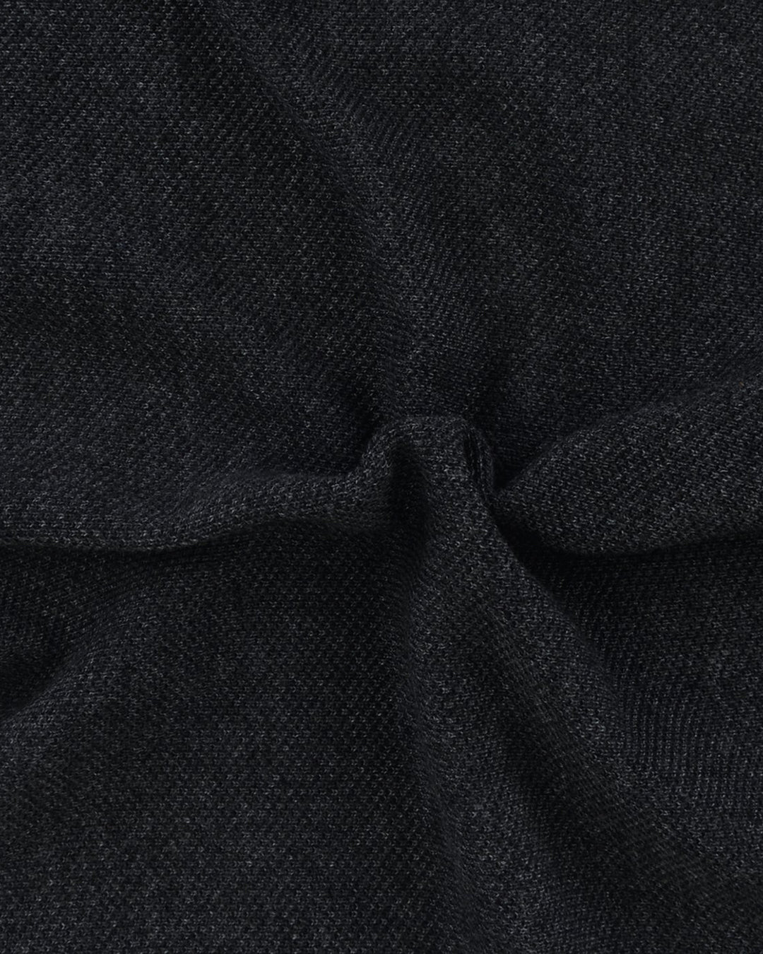 Close up of the custom oxford polo shirt for men by Luxire in midnight grey