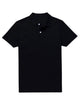 Front of the custom oxford polo shirt for men by Luxire in midnight navy