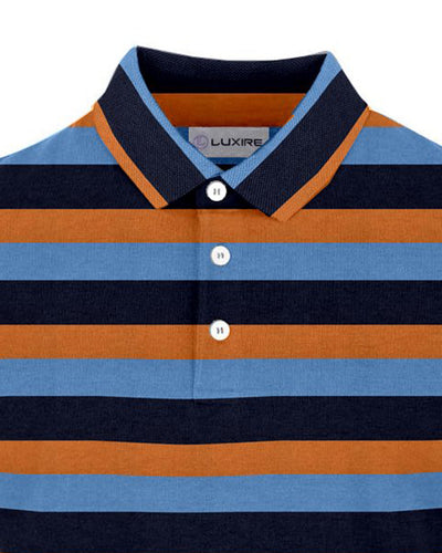 Navy Orange Blue Stripes T-shirt