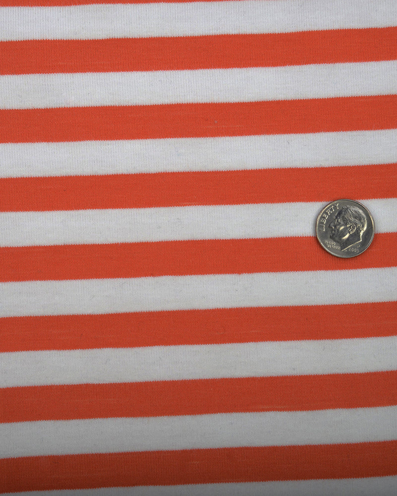 Orange white stripes T-shirt