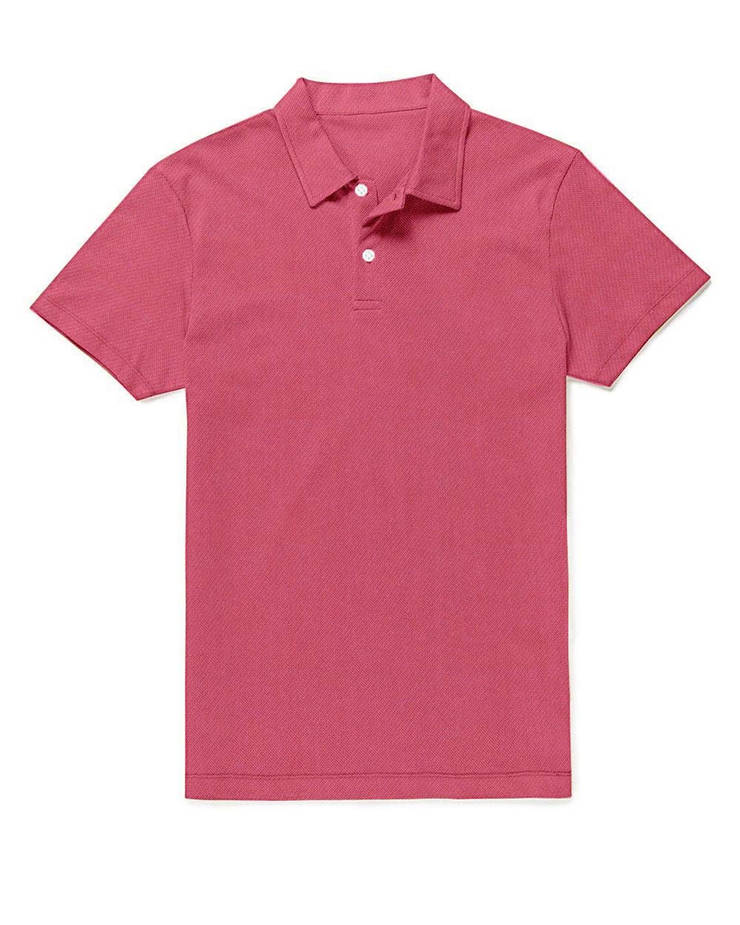 Front of the custom oxford polo shirt for men by Luxire in pink