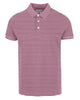 Front of the custom oxford polo shirt for men by Luxire in white with red candy stripes