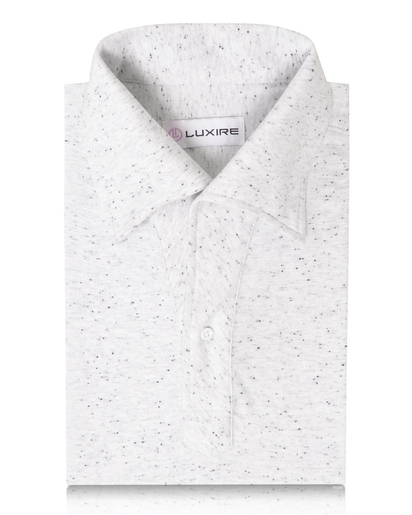 Speckled White Grey Polo Shirt