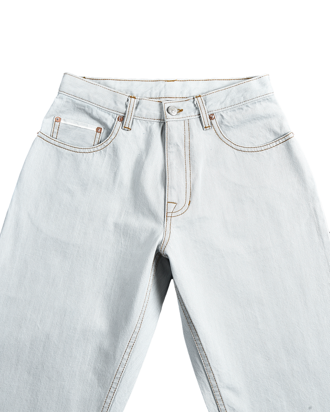 Fade Washed Blue Selvage With Turquoise Tint - 15 Oz Jeans - 3