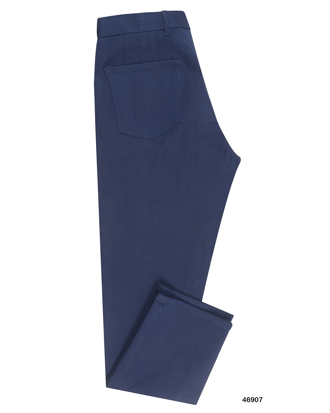 Side view of custom jeans for men by Luxire in soft indigo