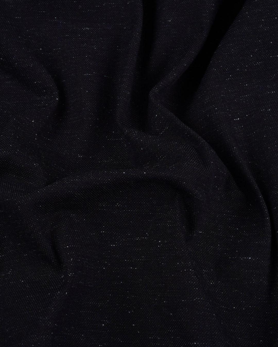 Close up view of slub jeans for men by Luxire in navy 4