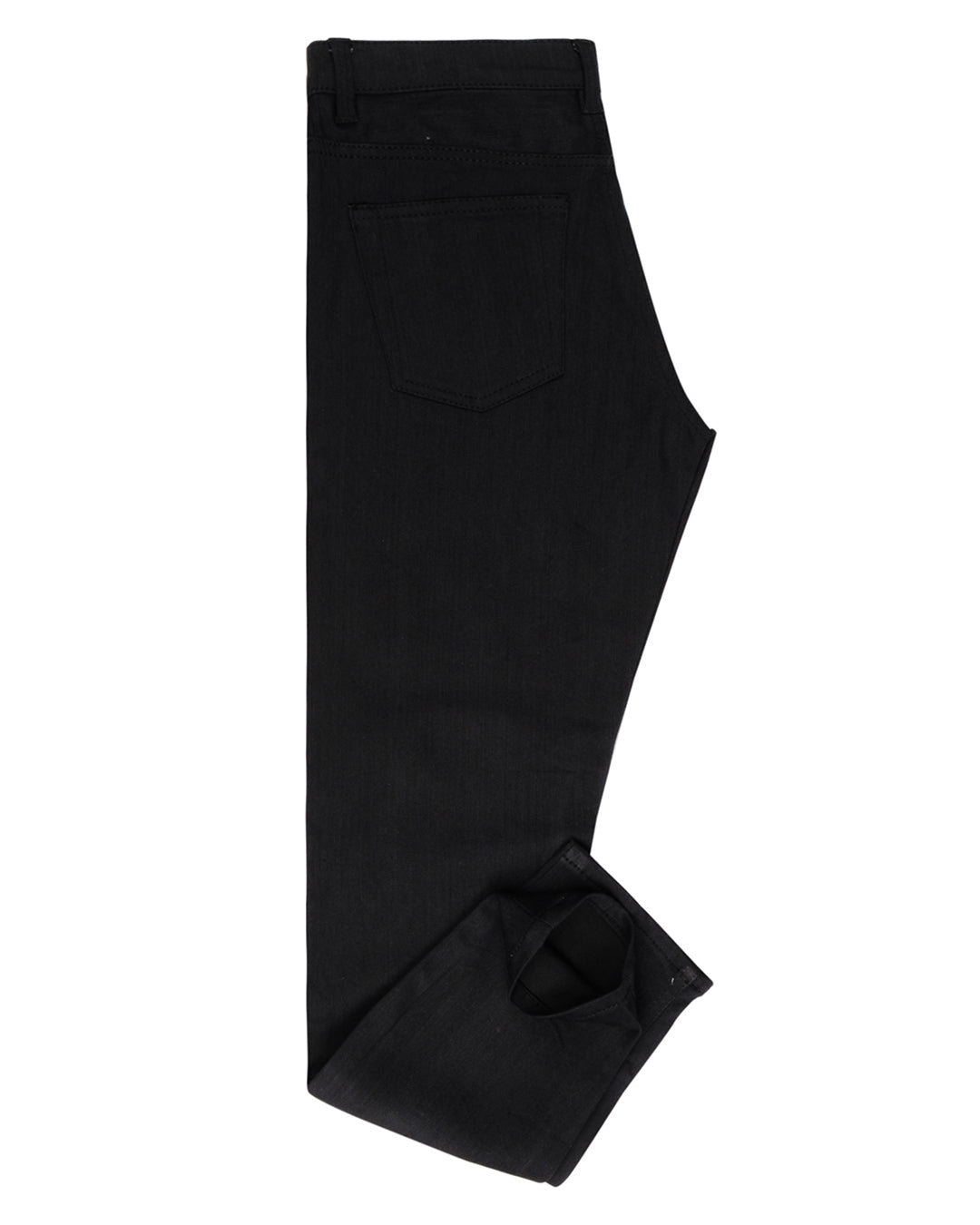 Side view of stretch jeans for men by Luxire in black