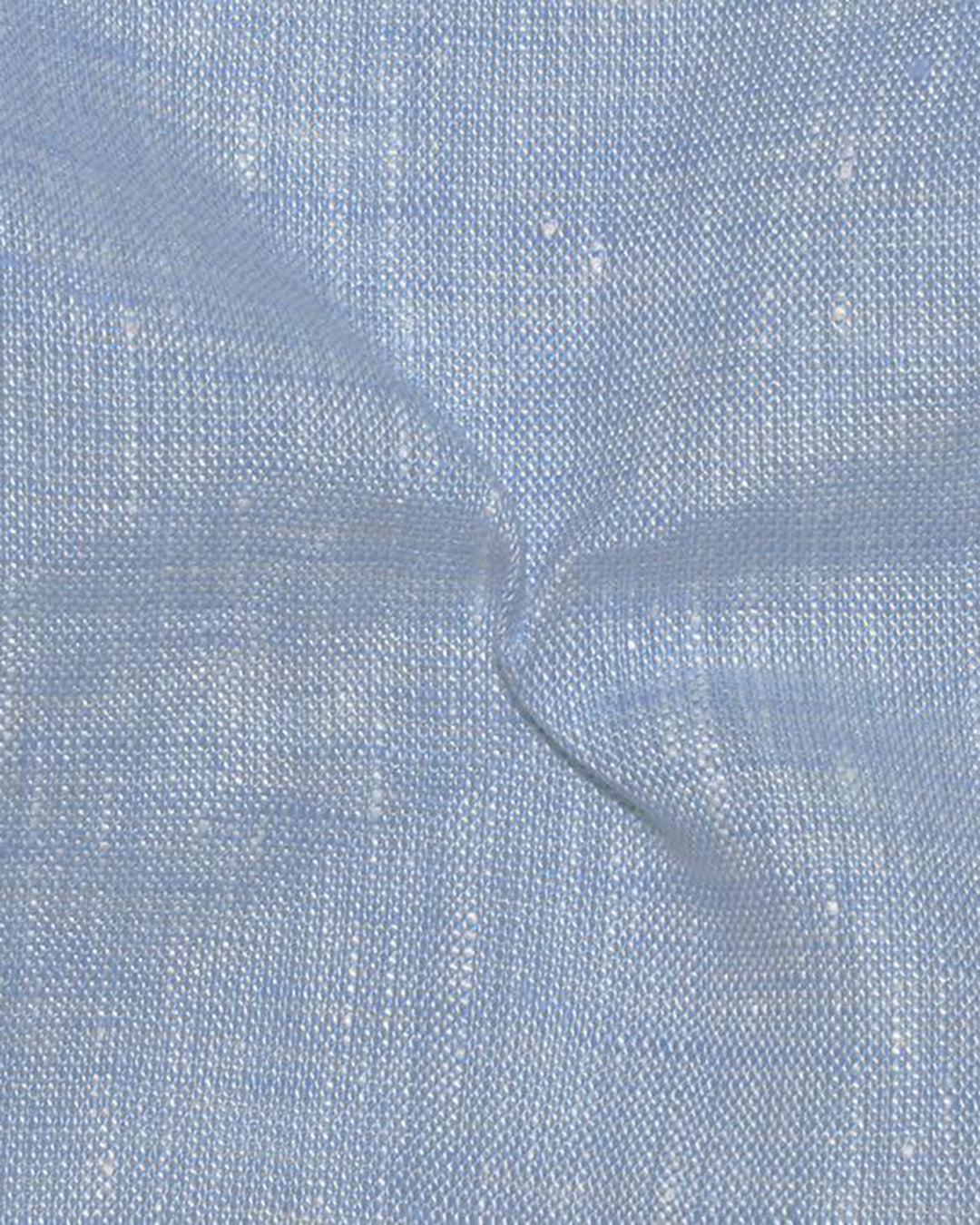 Close up of the custom linen shirt for men in 60s light blue by Luxire Clothing 2