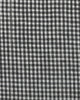 Close up view of custom linen shirt for men in black and white gingham