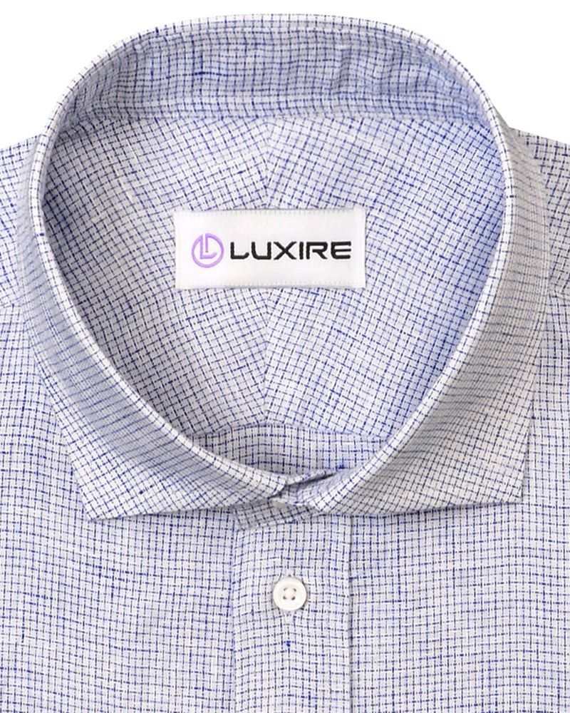 Linen: Business Blue Graph Checks On White