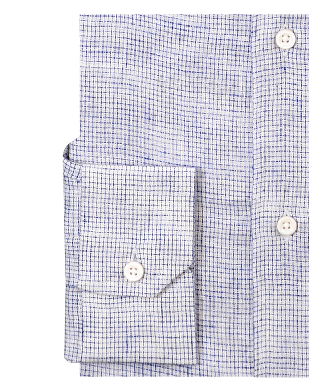 Linen: Business Blue Graph Checks On White - 3