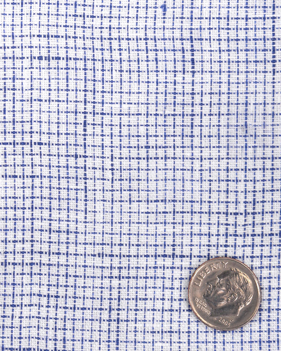 Linen: Business Blue Graph Checks On White - 4
